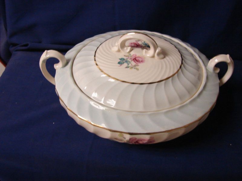 Burgess & Leigh, Burleigh Ware Pink Rose Cvd Veg Dish  