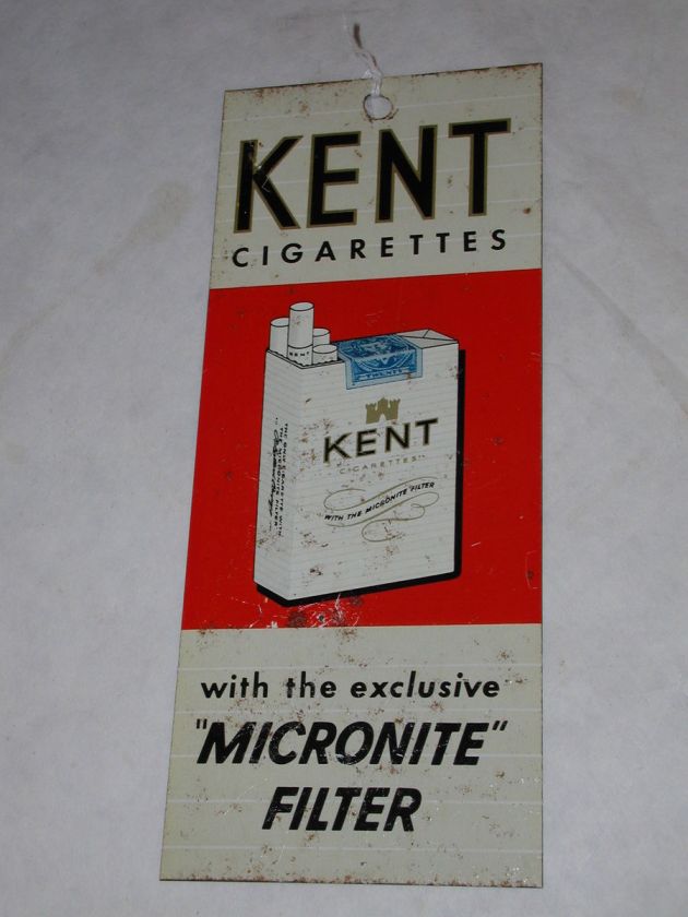 KENT CIGARETTES TIN DOOR PUSH VINTAGE ADVERTISING SIGN 1014  