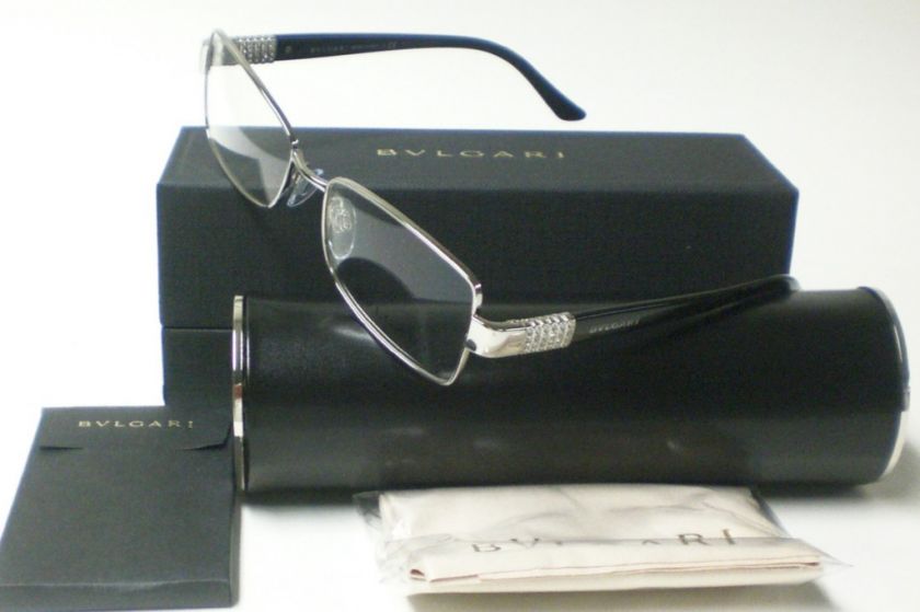 BVLGARI BV 2093 2093B BLACK SILVER 102 EYEGLASSES 2093  