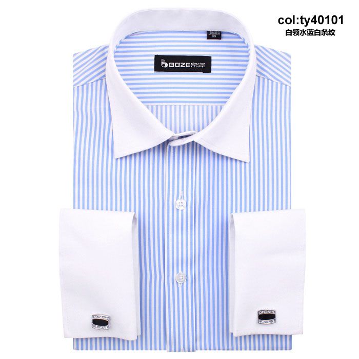   iron French classic cufflinks vertical stripes men dress shirt ty401a