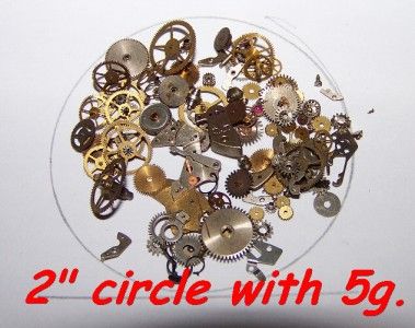 5g Vintage STEAMPUNK GEARS Lot Old Pieces Watch Parts Wheels Steam 