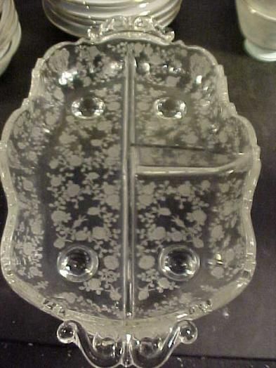 Cambridge Rose Point Divided Relish Tray  