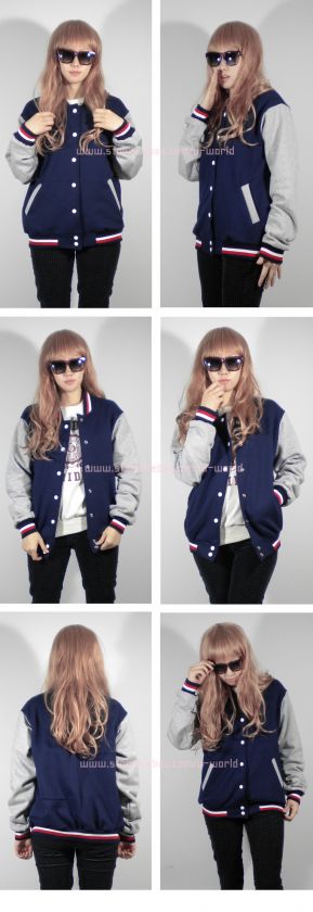 Womens New Letterman Varsity Cotton Baseball Jacket (XS,S,M,L,XL/9 