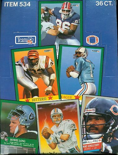 1991 FLEER FOOTBALL WAX BOX 36 COUNT  