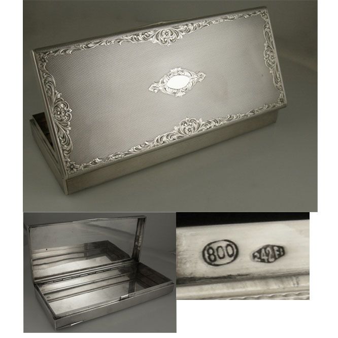 Delicate chasing 800 silver box  