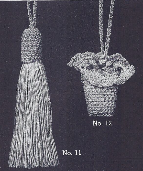 Vintage Crochet Pattern Shade Light Pulls Snowflakes  