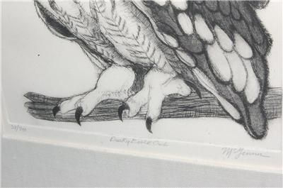 RARE CHRISTINE McGINNIS SIGNED LIMITED EDITION ENGRAVING DUSKY EAGLE 