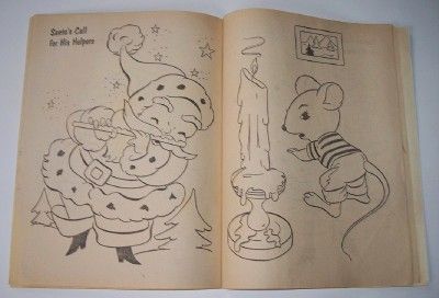 1962 Childrens SANTA CLAUS COLORING BOOK Christmas  