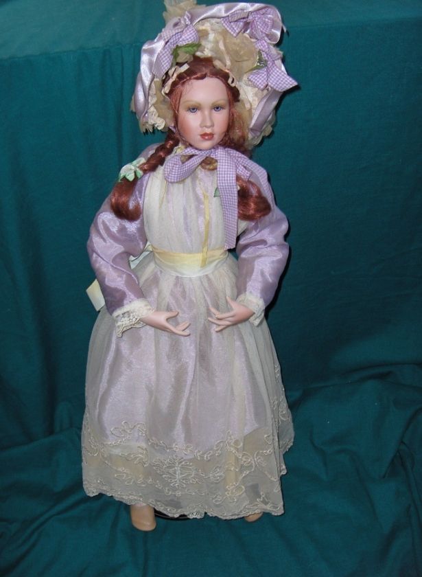 Cindy Koch Porcelain Fine Arts Doll Isabella Auburn Hair Lavender 