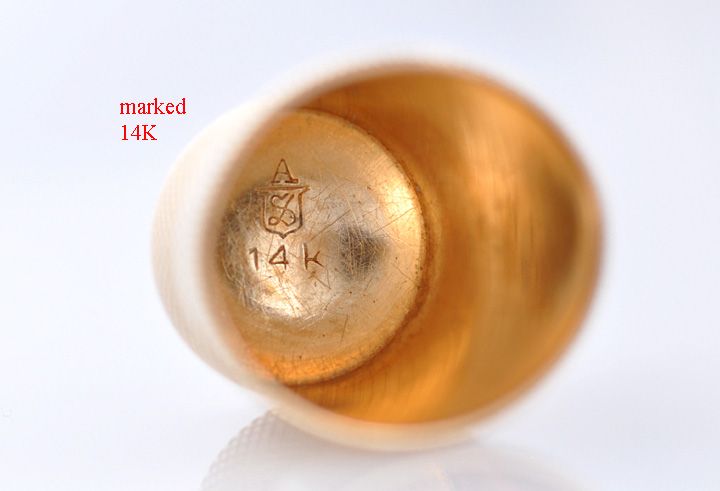 14K Yellow Gold Simons Brothers Thimble Size 9  