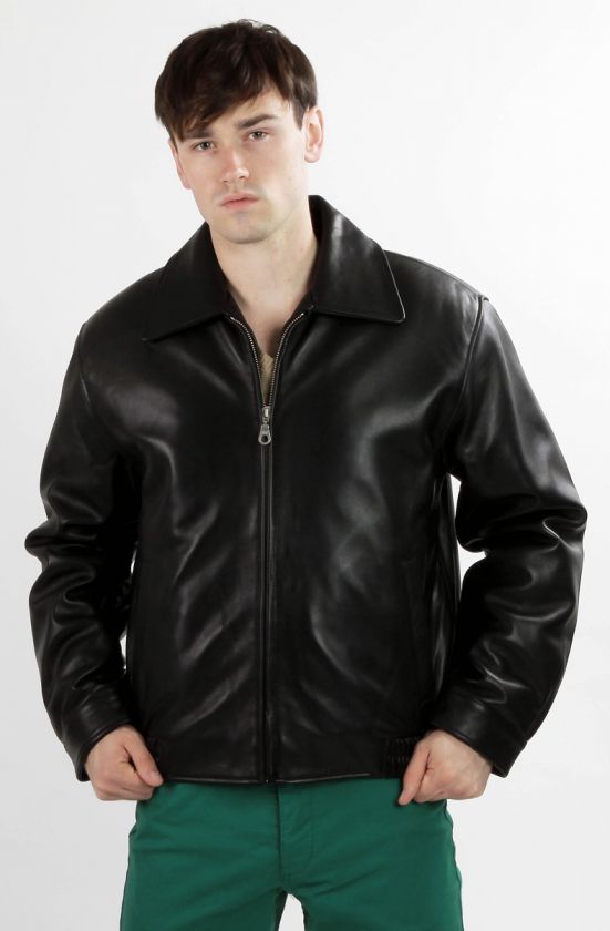   New Black Leather Classic Lambskin Bomber Jacket S M L XL 2X 3X  