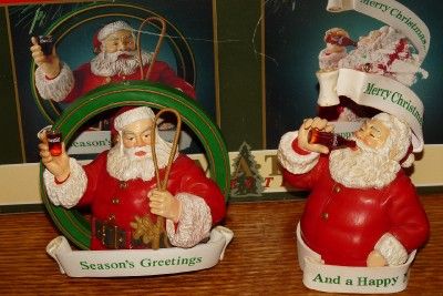 1992 COCA COLA SANTA TRIM A TREE CHRISTMAS ORNAMENT COKE SODA SET 