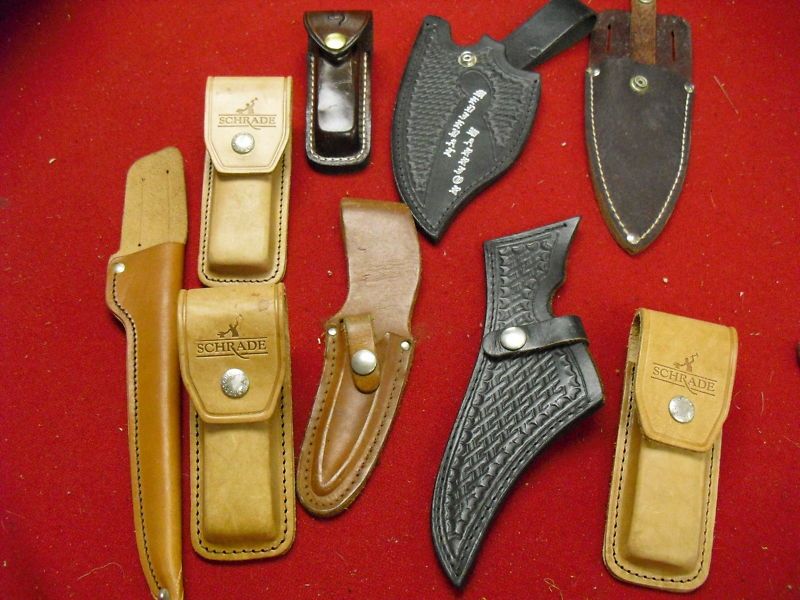 knife sheaths, veg, tan knife sheaths 9 misc. sheaths  