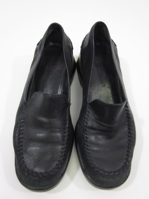 COLE HAAN Black Nike Air Leather Loafers Shoes Sz 5.5  