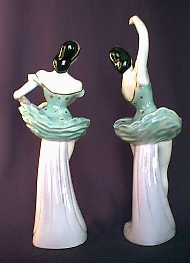 Signed Goldscheider BALLERINA figures, pair, 13 h  