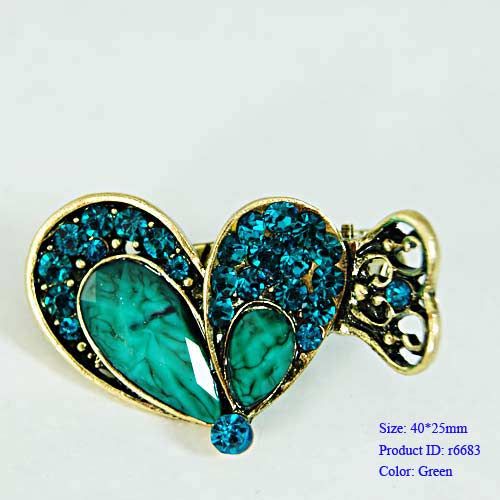 LOTS Women Fancy Rhinestone CZ Heart LOVE Tibet Silver Hairpin 