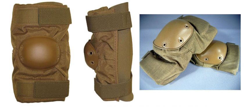 USMC Knee & Elbow pad set Coyote Brown GI issue Size Medium USED 