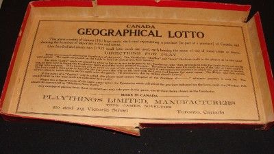   Geographical Lotto Vintage Board Game by Playthings Limited  
