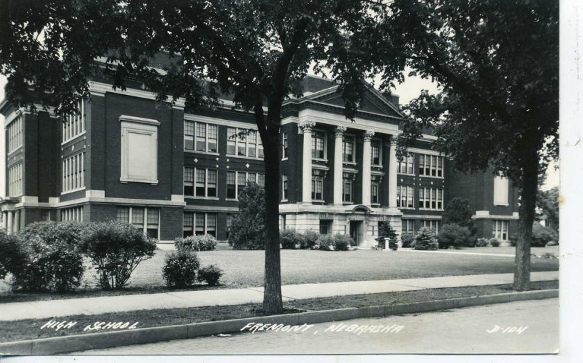 RPPC FREMONT NEBRASKA HIGH SCHOOL VINTAGE POSTCARD NEBR  