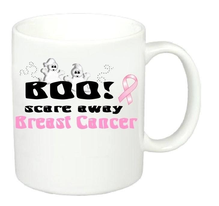 Boo Scare Away Breast Cancer Awareness Coffee Mug  