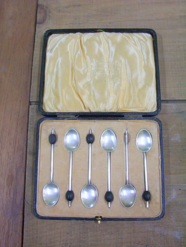 VINTAGE SILVER SPOON TEA SET ENGLAND A&J.Z 1905  