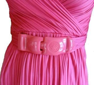 3350 NWT VERSACE HALTER MEDUSA PINK PLEATED DRESS 40  