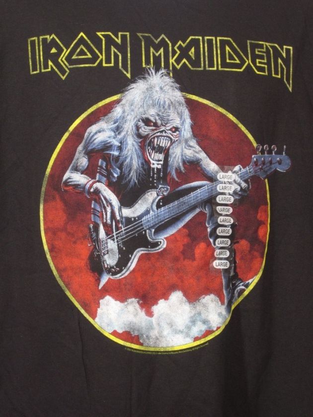 Mens T Shirt Rock & Roll Iron Maiden Eddie Rifting L  