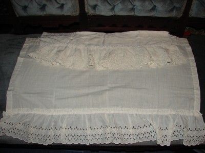 Vintage White JCPenny Eyelet Kitchen Home Curtains  