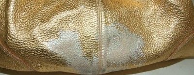 VIA REPUBBLICA Metallic Gold Tote Handbag Purse Used  
