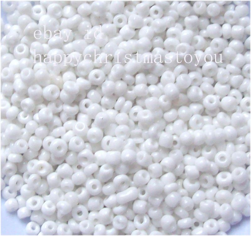 New 5 grams Opaque White czech glass Round Seed Beads size 11/0  