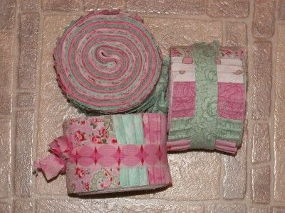 Modern Shabby Style   Mint and Pink Paisley Roses and Tonals Jelly 