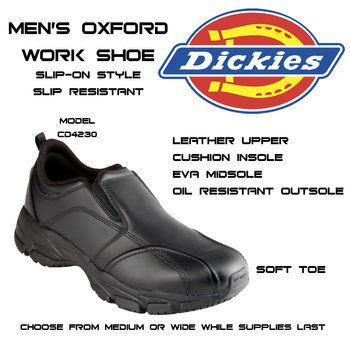 Dickies Mens Black Oxford Work Shoes  
