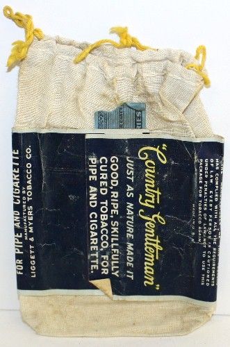 Vintage Country Gentleman Tobacco Pouch w/ Drawstrings  