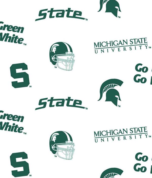 Michigan State University Spartans Cotton Fabric Print  