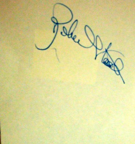 Robert Stack signed vintage 4x5 paper cut / autograph  
