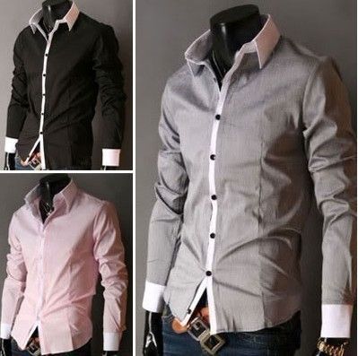 2012 New Mens Luxury Stylish Casual Dress Slim Fit Shirts 5 Colours 4 