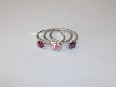 GENUINE SWAROVSKI Mariposa 3 pc Stackable Crystal Ring Set Size L / 8 