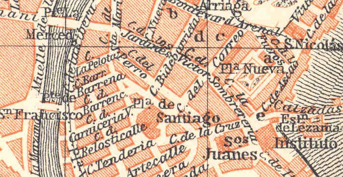 Spain BILBAO. Old Vintage City Map Plan. 1913  