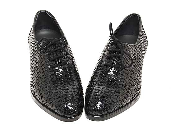 Mens real Leather stiletto mesh Lace Up Oxford shoes  