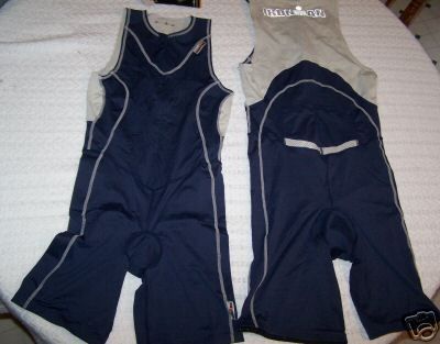 IRONMAN BODY TRI SUIT BLUE LARGE BIKE SWIM NEW  