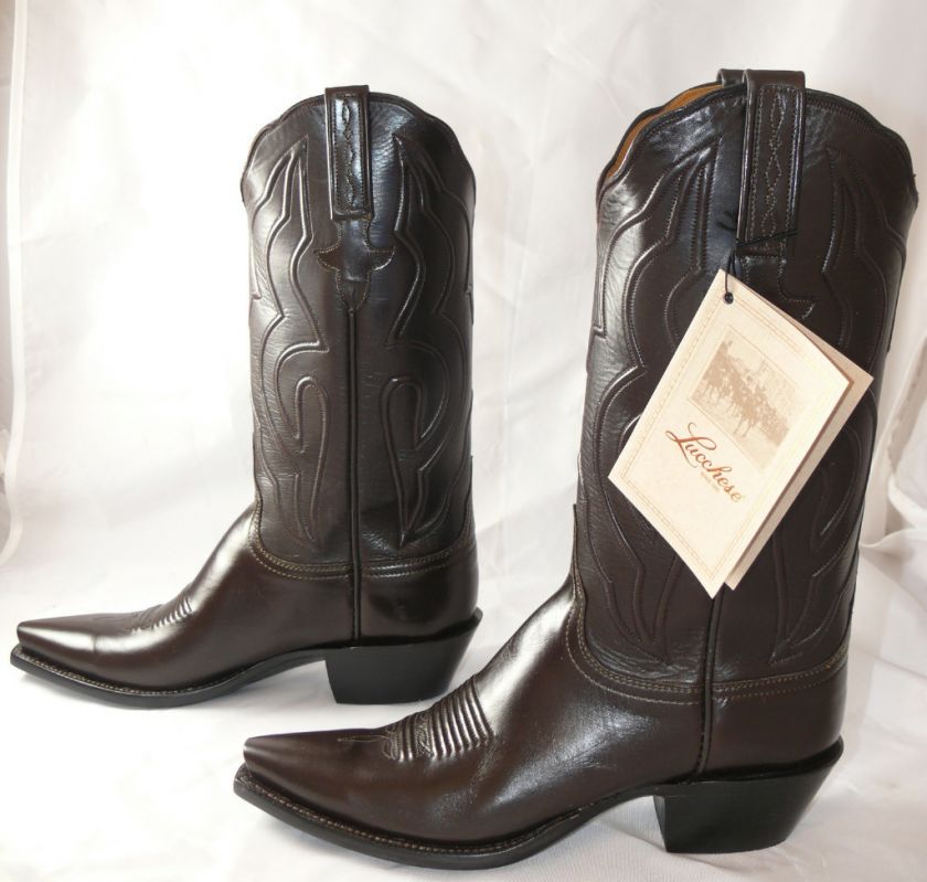 Chocolate Glove Calf Lucchese Womans Cowboy Boots  