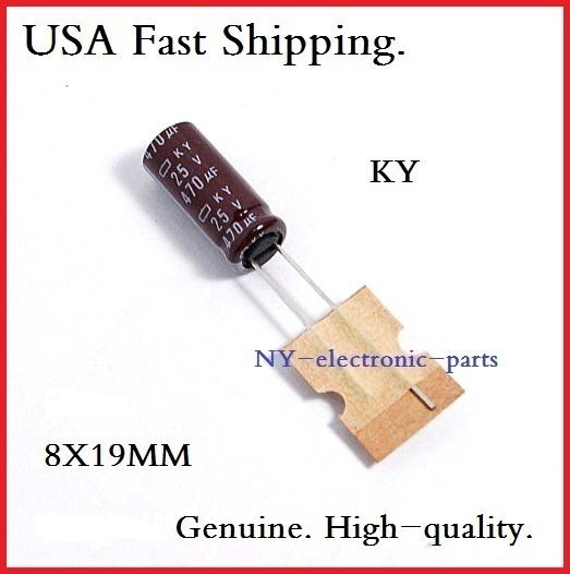 16PCS) 470UF 25V NCC RADIAL ELECTROLYTIC CAPACITORS.8X19MM.KY.  