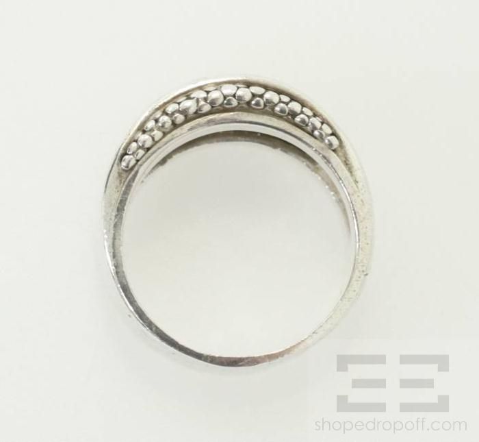   Dawkins Sterling Silver & Pave Diamond Lattice Ring Size 9  