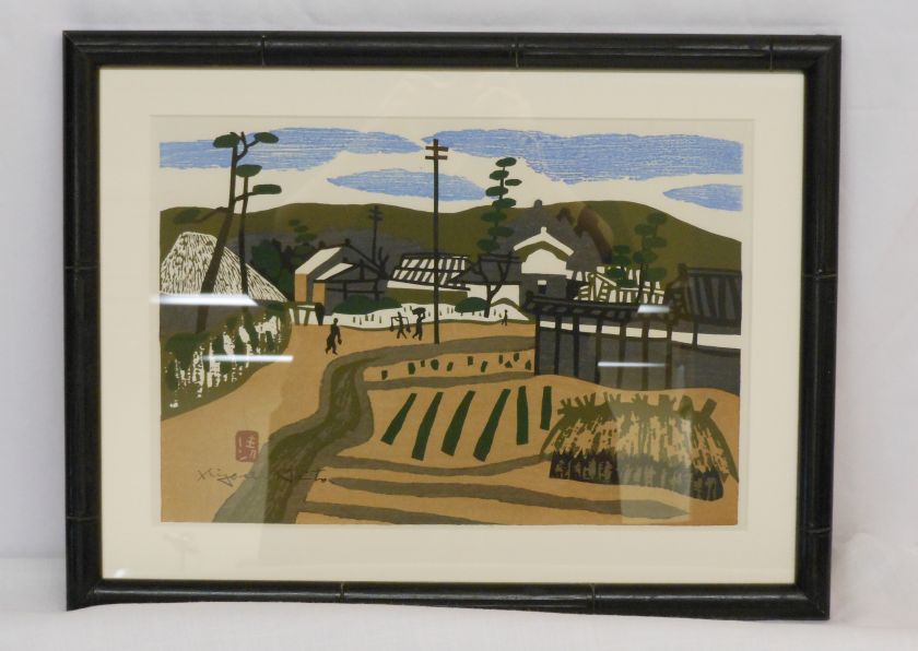 Kiyoshi Saito Woodblock Print Village In Spring  