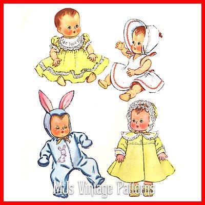   Baby Doll Clothes Dress Pattern ~ 13 Tiny Tears, Dy Dee, Betsy Wetsy