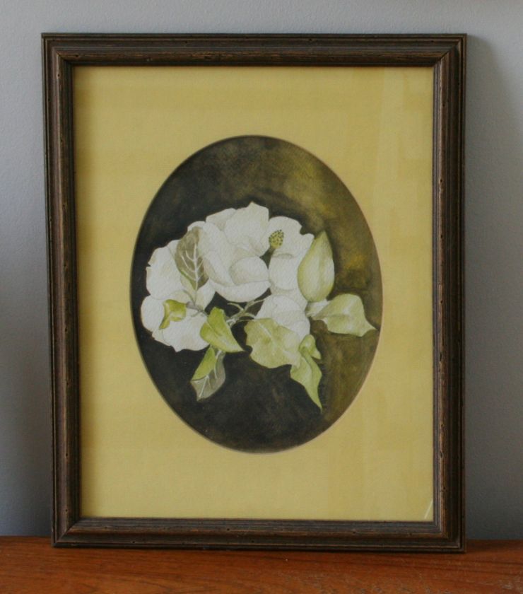 original watercolor painting floral magnolia in soft whites greens and 