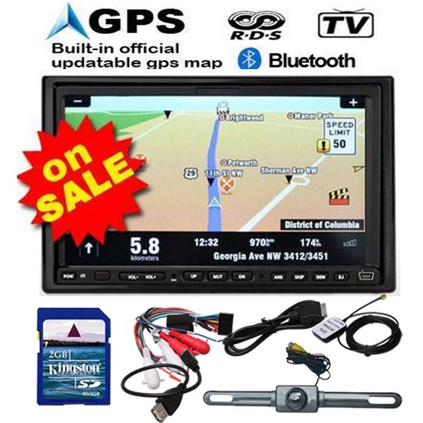 High  Def GPS SAT 7 In Dash LCD Car DVD CD Radio Player Ipod 