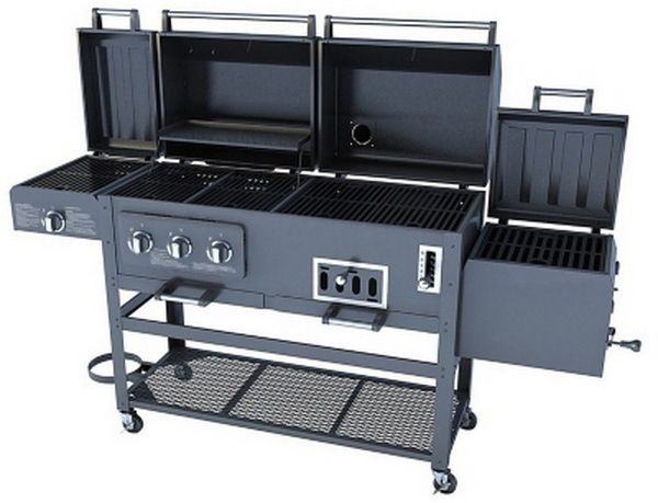   in 1 Combo Gas Charcaol Grill 3 Burner with BBQ Smoker Box Sear  