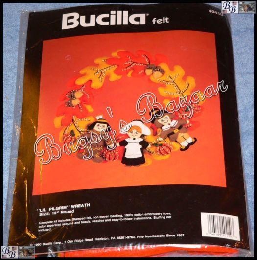Bucilla LIL’ PILGRIM & Native American Wreath Thanksgiving Felt Kit 