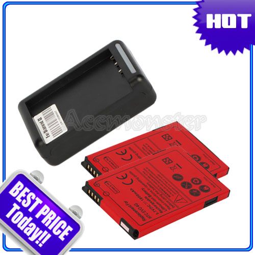2X1800mAh Battery + Dock Charger for HTC Evo SHIFT 4G  
